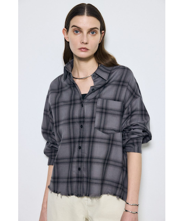 アーバンチェックフリンジショートシャツ