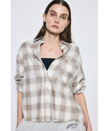 アーバンチェックフリンジショートシャツ