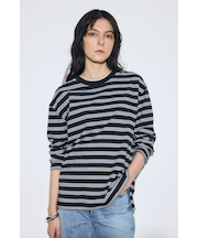 マルチボーダー長袖トップス