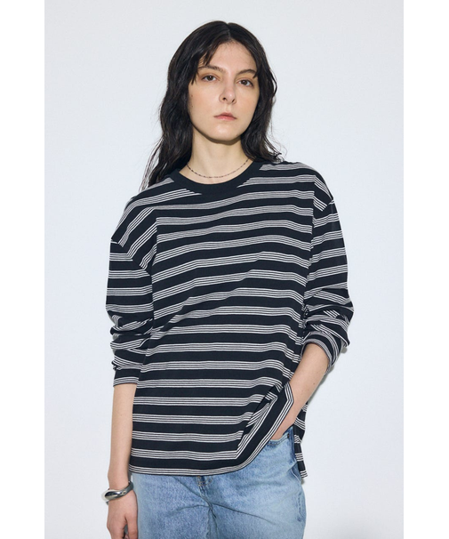 マルチボーダー長袖トップス