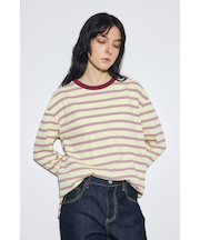 マルチボーダー長袖トップス