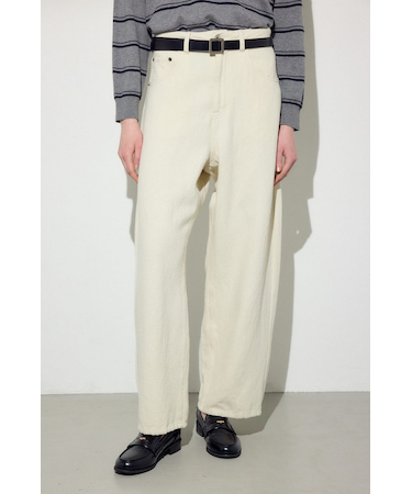 コットンリネンカーブワイドパンツ