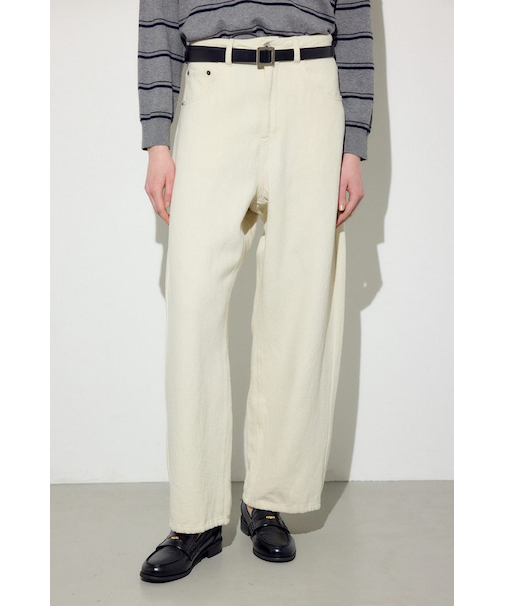 コットンリネンカーブワイドパンツ