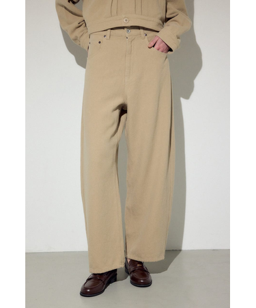 コットンリネンカーブワイドパンツ