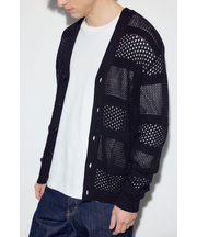 透かし編み柄変化カーディガン