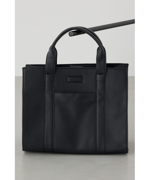 【SS先行アイテム】合皮スクエアミドルバッグ