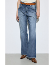 AZUL DENIM センタープレスフレアデニム ロング丈