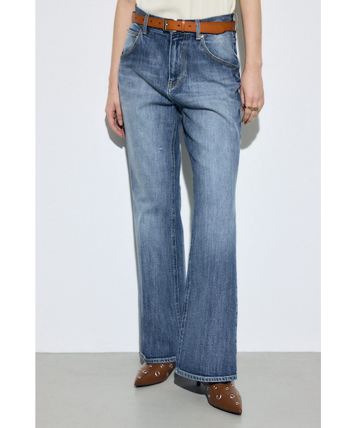 AZUL DENIM センタープレスフレアデニム ロング丈