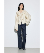 AZUL DENIM センタープレスフレアデニム ロング丈