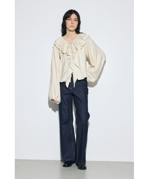 AZUL DENIM センタープレスフレアデニム ロング丈