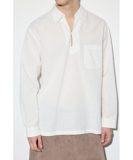 フレンチリネンCOOLMAXスキッパーシャツ