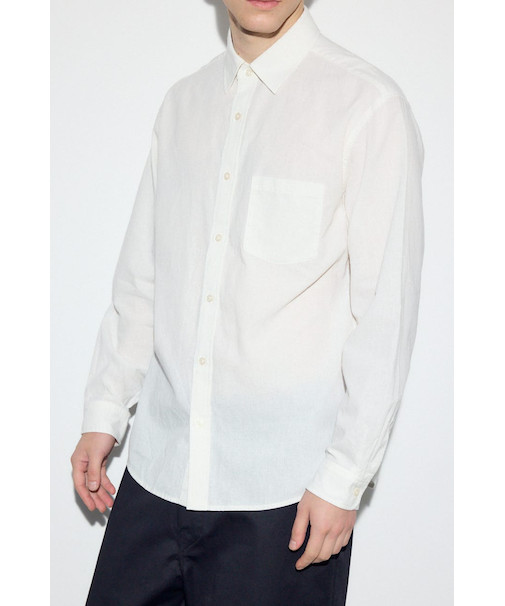 フレンチリネンCOOLMAXストライプシャツ