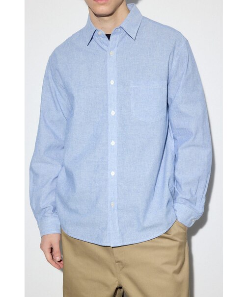 フレンチリネンCOOLMAXストライプシャツ