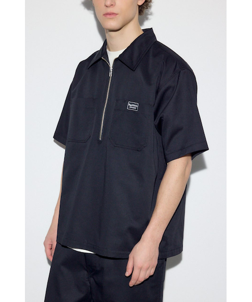 ハーフジップワークシャツ