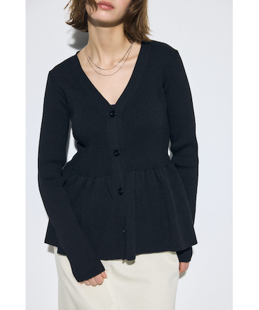 ペプラムカーディガン