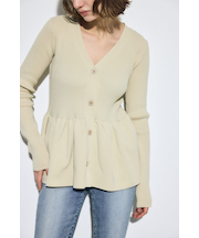 ペプラムカーディガン