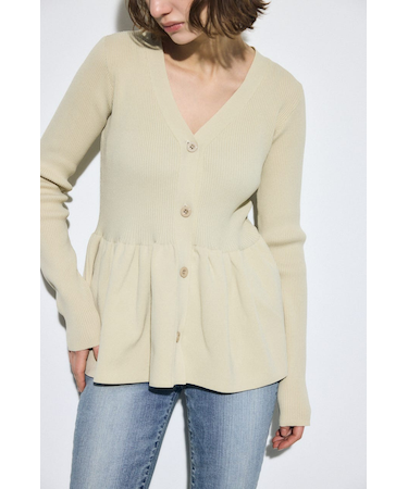 ペプラムカーディガン