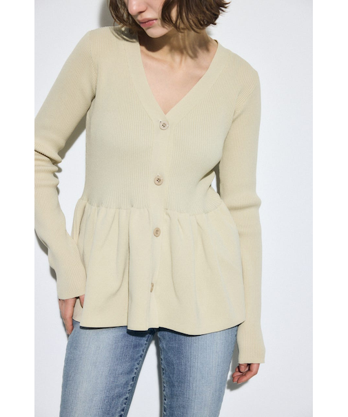 ペプラムカーディガン