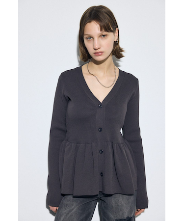 ペプラムカーディガン