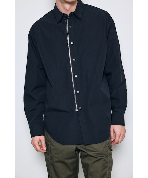 ジップアップ長袖シャツ