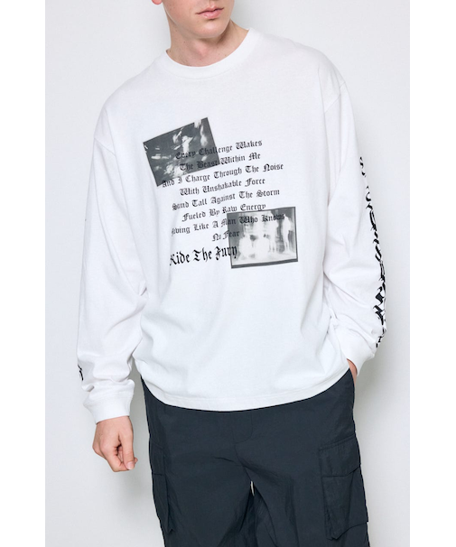 袖ロゴ長袖Tシャツ