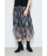 シアーチェックハンカチーフヘムスカート