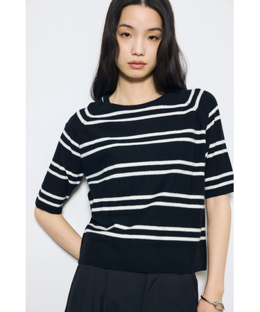 カシミヤミックスハーフスリーブニット