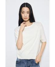 カシミヤミックスハーフスリーブニット