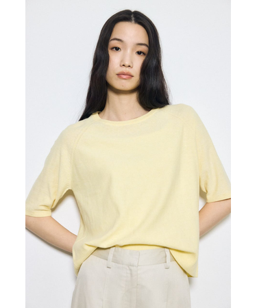 カシミヤミックスハーフスリーブニット