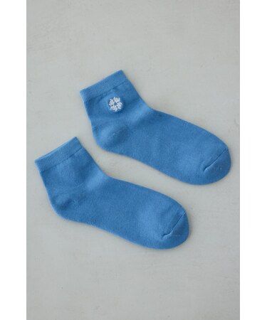 ワンポイント刺繍アンクルソックス