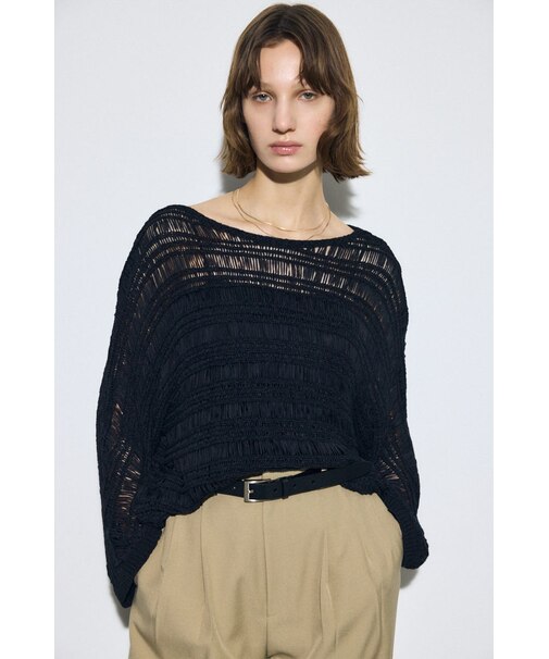 テープヤーンドルマンニットトップス