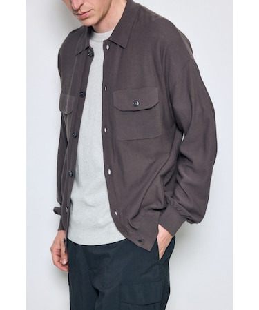 衿付きサファリニットカーディガン