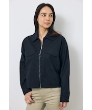 ソフトリネンステンカラーショートブルゾン