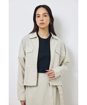 ソフトリネンステンカラーショートブルゾン