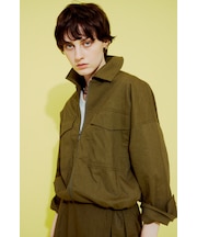 ソフトリネンステンカラーショートブルゾン