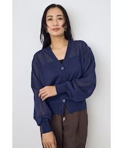 シアーニットカーディガン