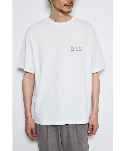 引き揃え天竺バックメッセージロゴTシャツ