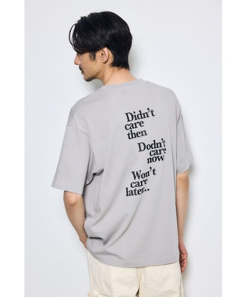 引き揃え天竺バックメッセージロゴTシャツ