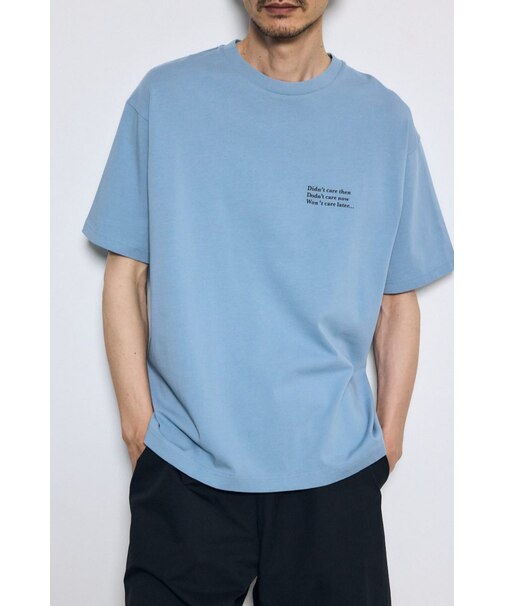 引き揃え天竺バックメッセージロゴTシャツ