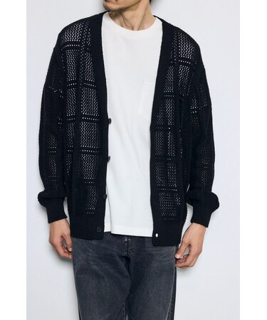 コットンメッシュニットカーディガン