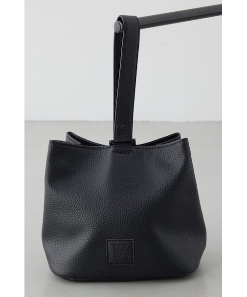 パッチ合皮巾着バッグ