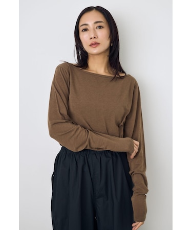 シアーカットオフショルトップス