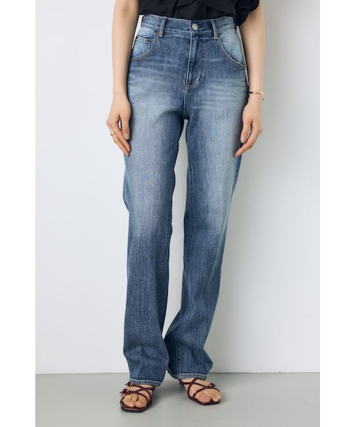 【WEB限定】AZUL DENIM センタープレスストレートデニム ロング丈