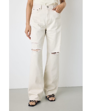 【WEB限定】AZUL DENIM ダメージストレートデニム ロング丈