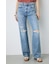 【WEB限定】AZUL DENIM ダメージストレートデニム ロング丈