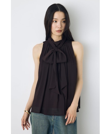 シフォンノースリーブブラウス