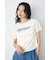 フロントギャザーカラーロゴTシャツ