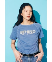 フロントギャザーカラーロゴTシャツ