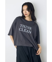ドロップショルダーロゴ5分袖Tシャツ
