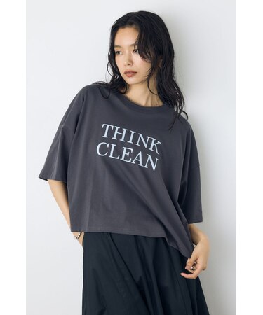 ドロップショルダーロゴ5分袖Tシャツ